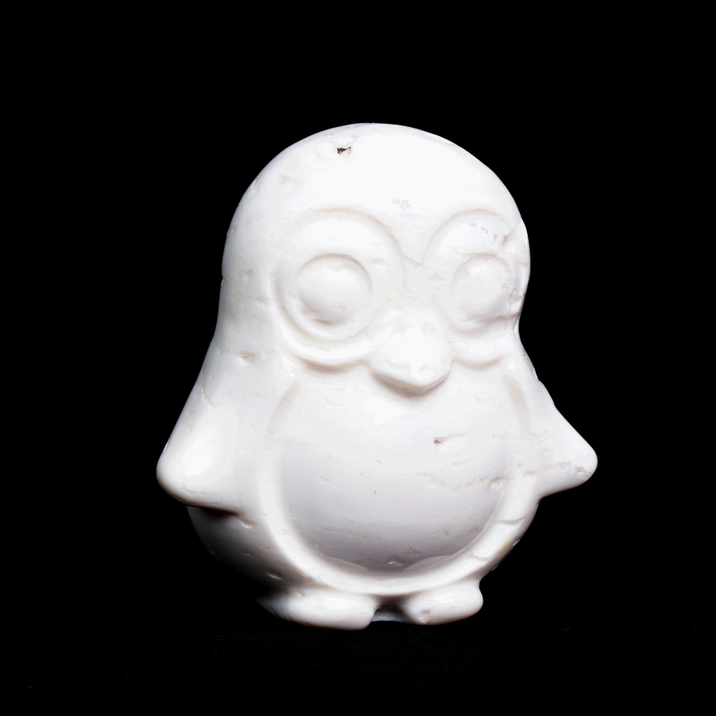 4.5" White Agate Carved penguin Statue Crystal Healing Quartz Decor