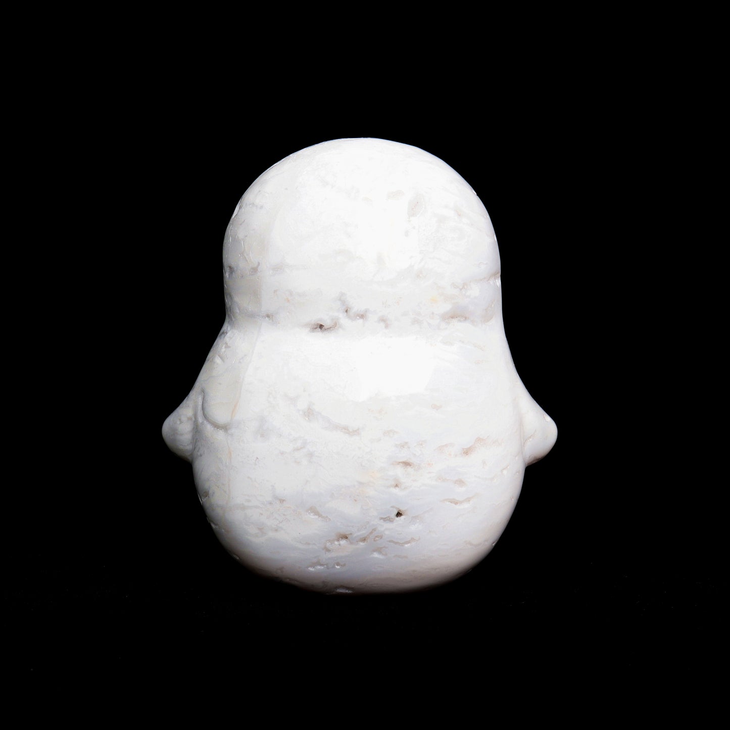 4.5" White Agate Carved penguin Statue Crystal Healing Quartz Decor