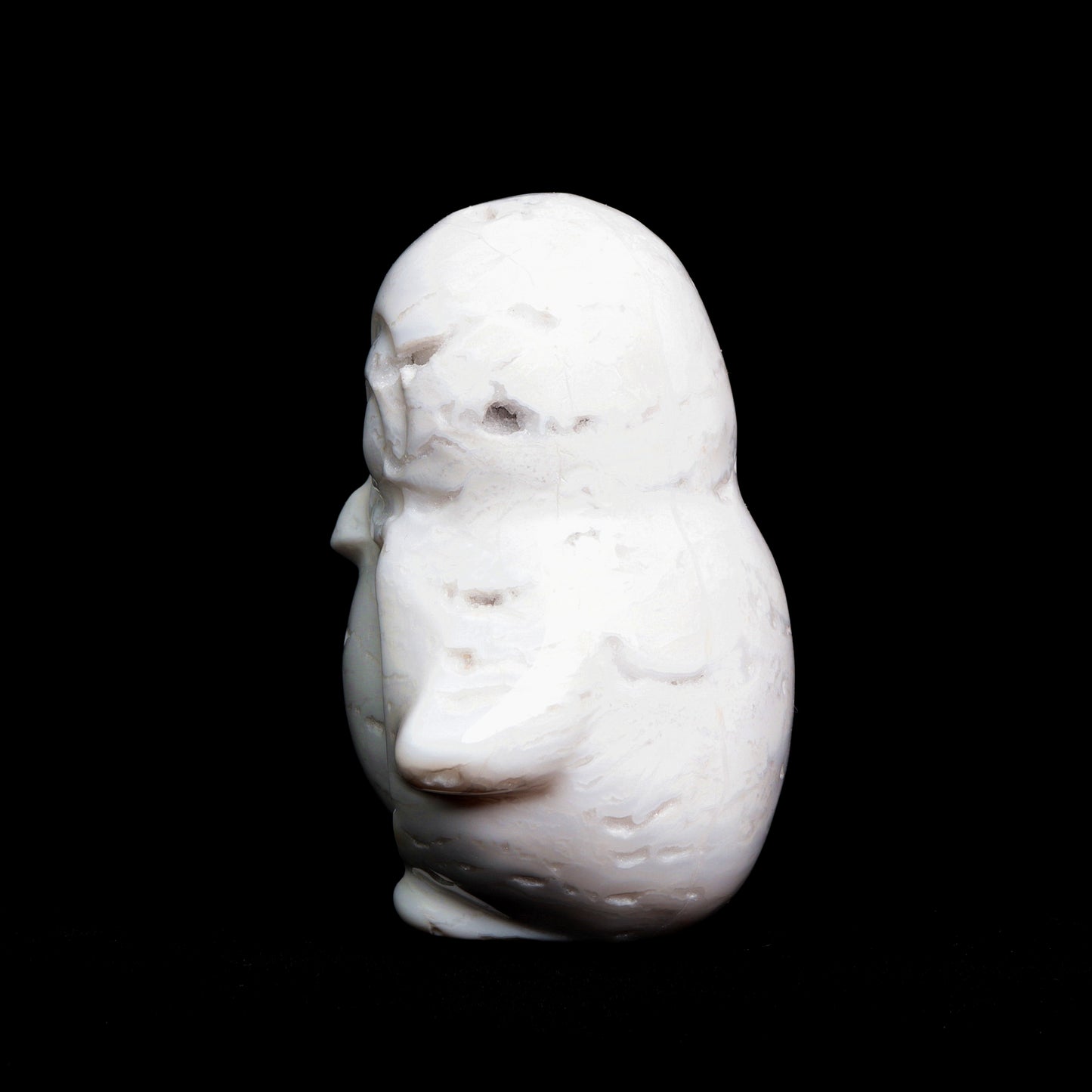 4.5" White Agate Carved penguin Statue Crystal Healing Quartz Decor