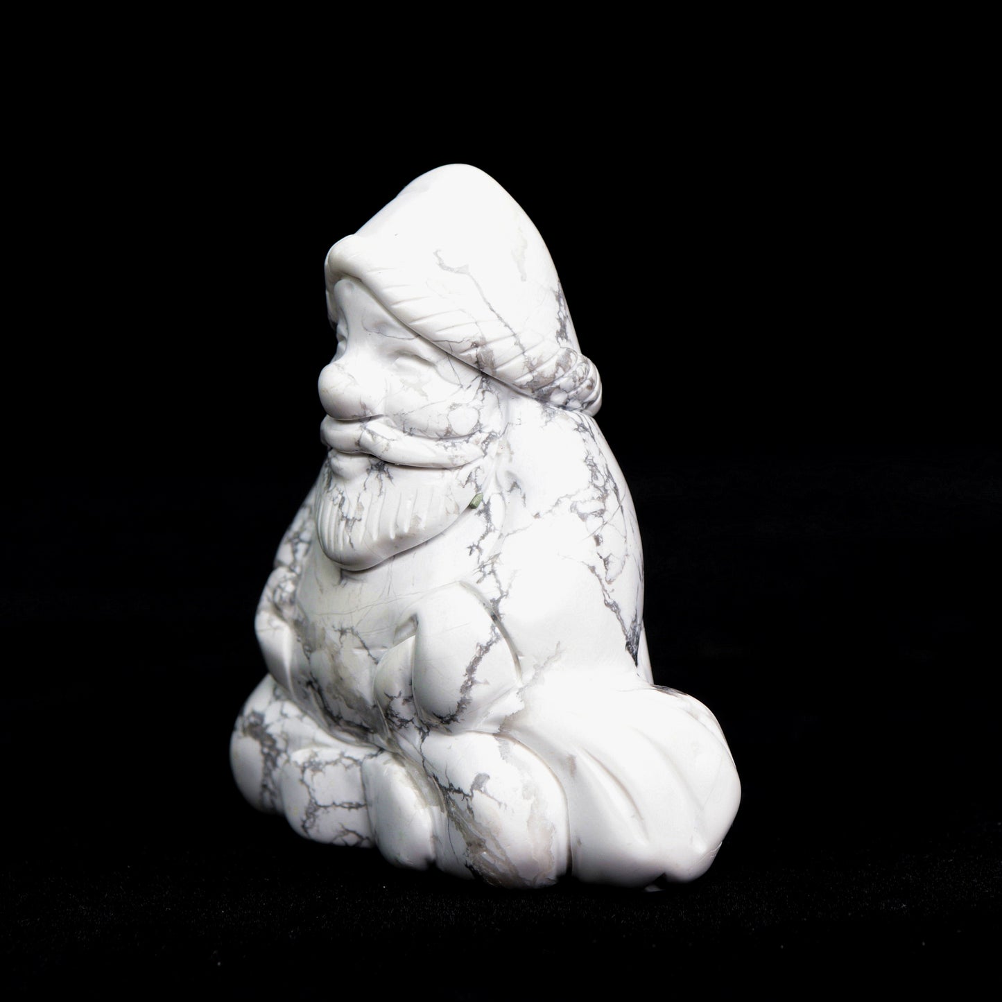 3" Howlite Carved Santa Clause Figurine Crystal Healing Quartz Decor