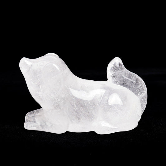 crystal dog sculpture