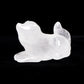 5.5" Clear Quartz Carved Dog Figurine Realistic Crystal Healing Quartz Decor