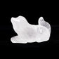 5.5" Clear Quartz Carved Dog Figurine Realistic Crystal Healing Quartz Decor