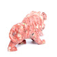 6" Peach Blossom Jasper Carved Lion Figurine Realistic Crystal Healing Quartz Decor