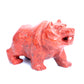 4" Red Jasper Crystal Bear Figurine Realistic Healing Quartz Decor