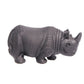 4" Black Obsidian Carved Rhino Figurine Realistic Crystal Healing Quartz Decor