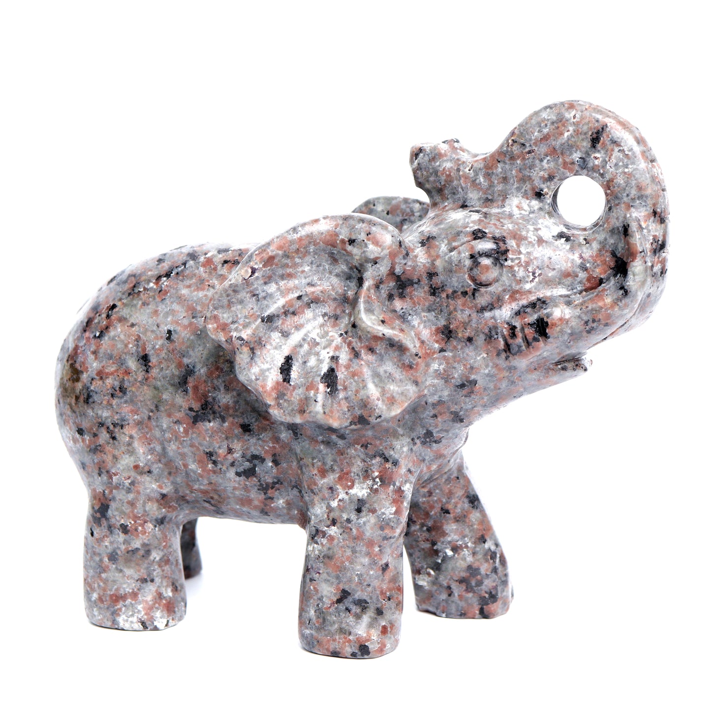 7" Yooperlite Stone Crystal Elephant Sculpture Realistic Healing Quartz Decor