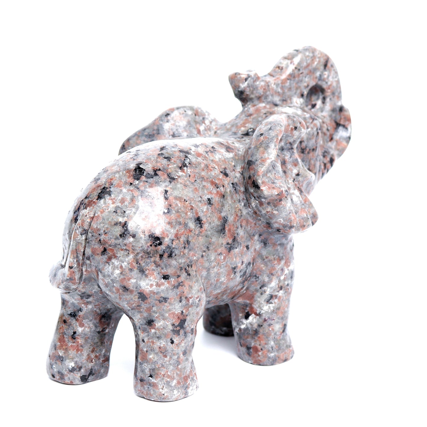 7" Yooperlite Stone Crystal Elephant Sculpture Realistic Healing Quartz Decor