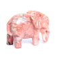 3.8" Rhodonite Carved Elephant Figurine Realistic Crystal Healing Quartz Decor