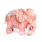 3.8" Rhodonite Carved Elephant Figurine Realistic Crystal Healing Quartz Decor