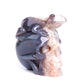 4.2Lb Druzy Agate Carved Skull With Frog Sculpture Crystal Quartz Healing