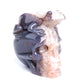4.2Lb Druzy Agate Carved Skull With Frog Sculpture Crystal Quartz Healing
