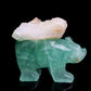 5" Fluorite Carved Bear Minerals Figurine Realistic Crystal Healing Quartz