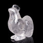 5" Clear Quartz Carved Rooster Statue Realistic Crystal Healing