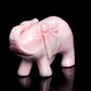5" Pink Opal Carved Elephant Figurine Realistic Crystal Healing Quartz Decor