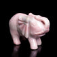 5" Pink Opal Carved Elephant Figurine Realistic Crystal Healing Quartz Decor