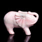 5" Pink Opal Carved Elephant Figurine Realistic Crystal Healing Quartz Decor