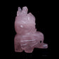 3.5" Rose Quartz Carved Elephant Fox Figurine Realistic Crystal Healing