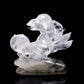 Masterpiece: 7.5" Garden Quartz Crystal Nine Tail Fox Figurine Gift Decor