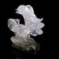 Masterpiece: 7.5" Garden Quartz Crystal Nine Tail Fox Figurine Gift Decor