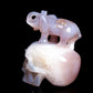 5.5" Druzy Agate Carved Crystal Skull Elephant Figurine Quartz Arts