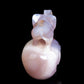 5.5" Druzy Agate Carved Crystal Skull Elephant Figurine Quartz Arts