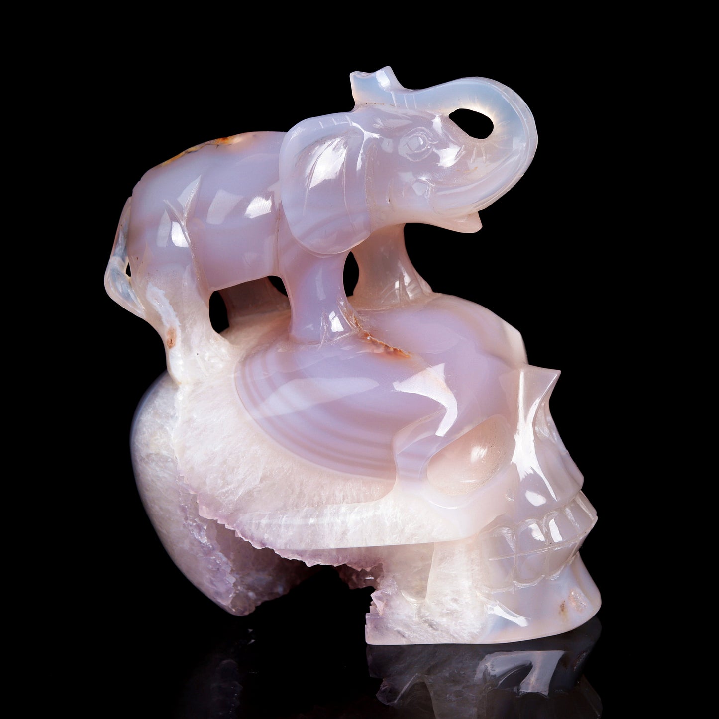 druzy skull sculpture
