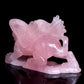 8.6" Rose Quartz Carved Flying Tiger Sculpture Realistic Crystal Healing Quartz Decor