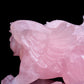 8.6" Rose Quartz Carved Flying Tiger Sculpture Realistic Crystal Healing Quartz Decor
