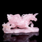 9" Rose Quartz Carved Crystal Pegasus Unicorn Figurine Realistic Healing Quartz Decor