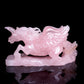 9" Rose Quartz Carved Crystal Pegasus Unicorn Figurine Realistic Healing Quartz Decor