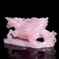 9" Rose Quartz Carved Crystal Pegasus Unicorn Figurine Realistic Healing Quartz Decor
