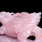 9" Rose Quartz Carved Crystal Pegasus Unicorn Figurine Realistic Healing Quartz Decor