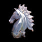 6.5" Druzy Agate Carved Crystal Horse Figurine Realistic Healing Quartz Decor