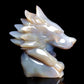 5.5" Amethyst Agate Carved Crystal Wolf Head Figurine Realistic Healing Quartz Decor