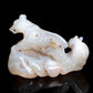 7" Madagascar Agate Carved Crystal Bear Family Sculpture Realistic Healing Quartz