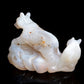 7" Madagascar Agate Carved Crystal Bear Family Sculpture Realistic Healing Quartz
