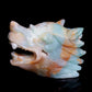 5" Amazonite Carved Crystal Wolf Head Statue Realistic Healing Quartz Decor