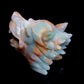 5" Amazonite Carved Crystal Wolf Head Statue Realistic Healing Quartz Decor