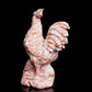 6" Network Stone Carved Crystal Rooster Figurine Realistic Healing Quartz Decor