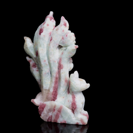 Tourmaline fox sculpture