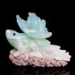 5.2" Caribbean Calcite Carved Frog Figurine Realistic Crystal Healing Quartz