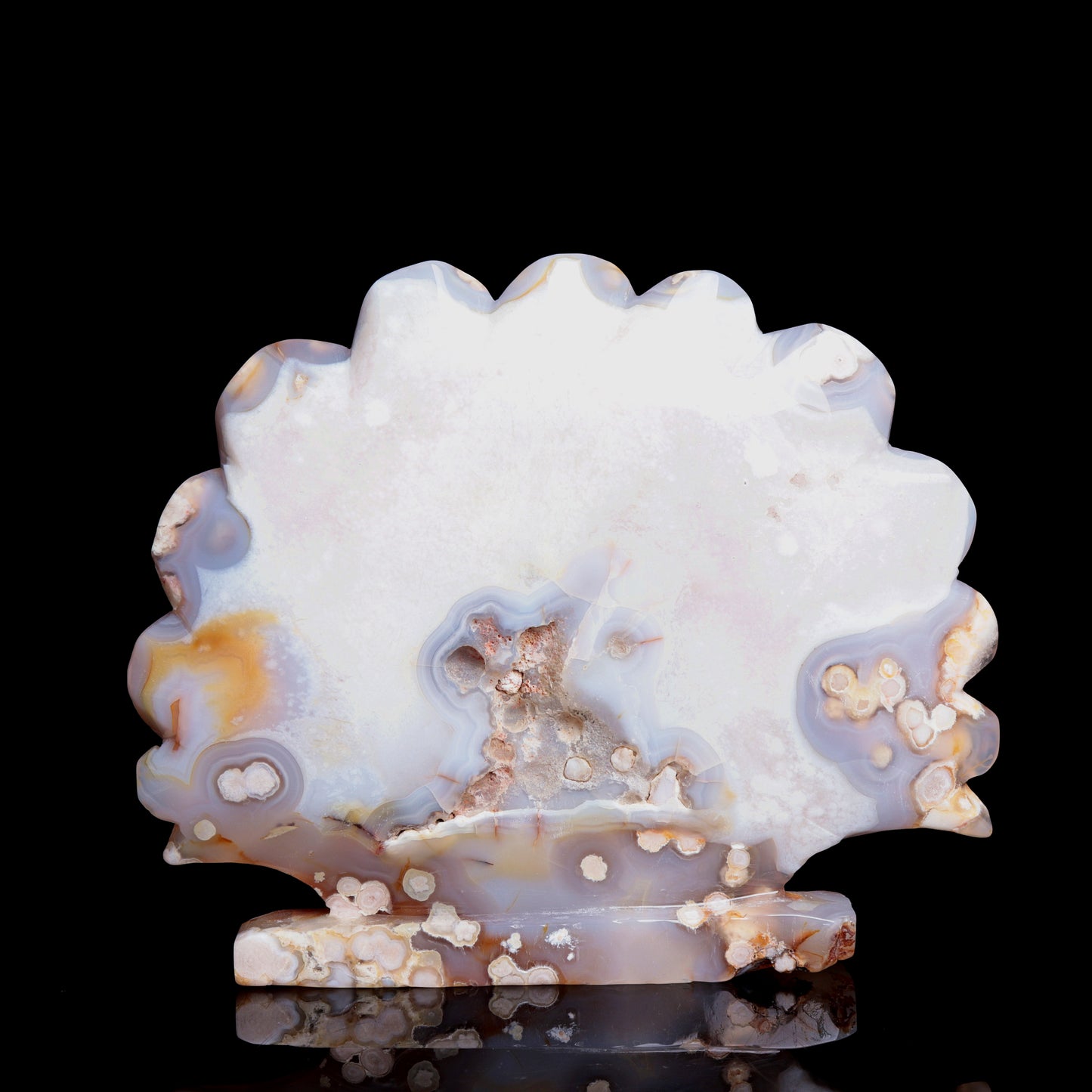6.5" Flower Agate Crystal Peacock Figurine Realistic Healing Quartz