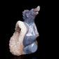 7.5" Druzy Agate Carved Crystal Wolf Sculpture Realistic Healing Quartz Decor