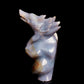 7.5" Druzy Agate Carved Crystal Wolf Sculpture Realistic Healing Quartz Decor