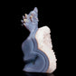 7.5" Druzy Agate Carved Crystal Wolf Sculpture Realistic Healing Quartz Decor