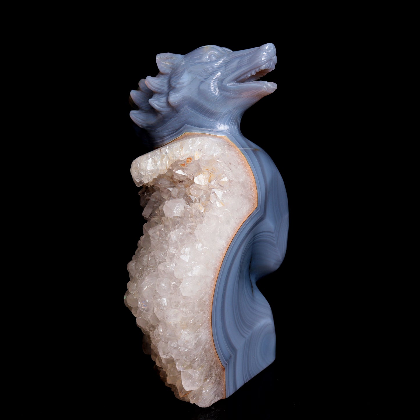 druzy agate wolf