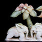 XiuYan Jade Carved Elephant Sculpture Palm Tree Realistic Crystal Healing
