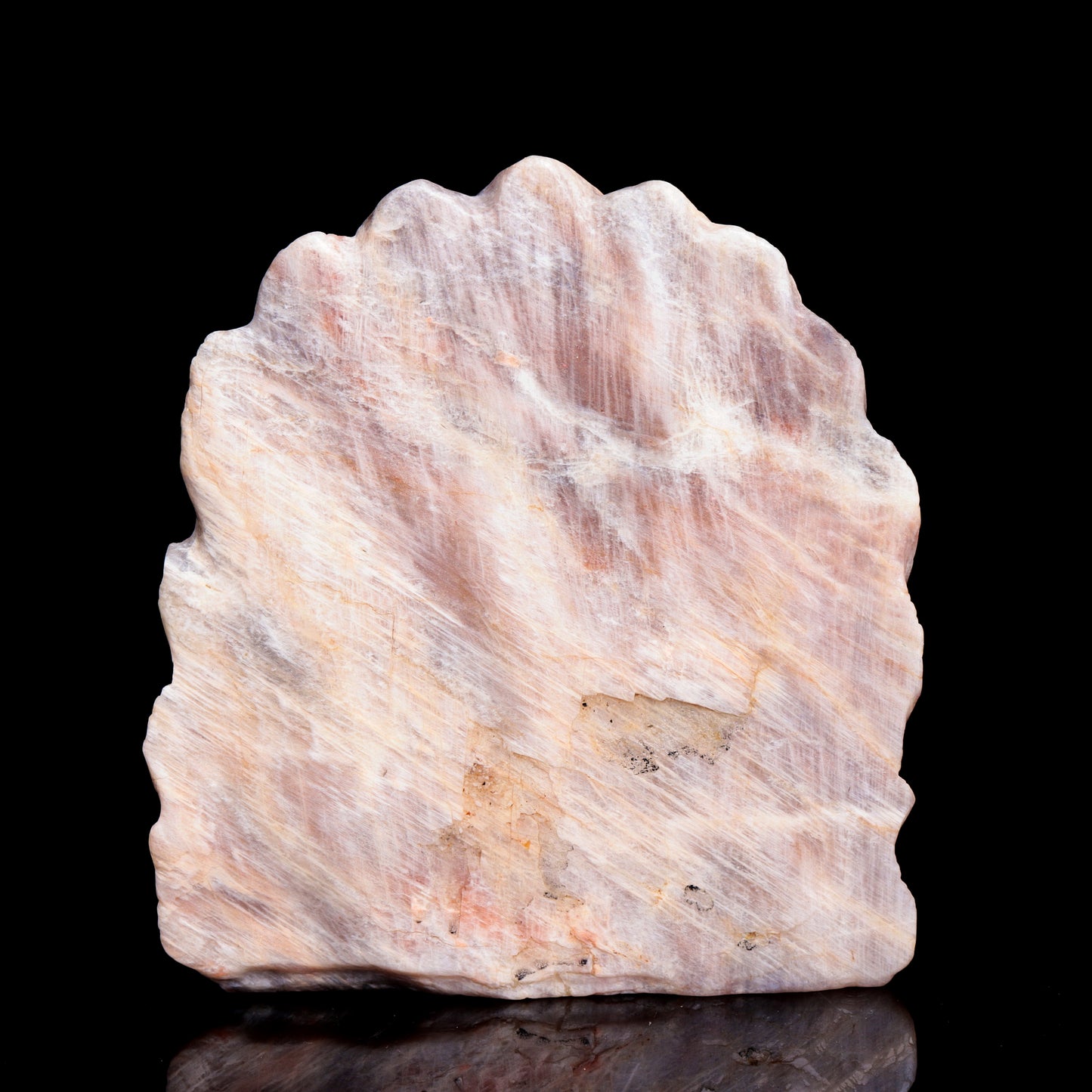 4.5" Moonstone Carved Crystal Indian Skull Sculpture Healing Quartz