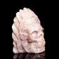 4.5" Moonstone Carved Crystal Indian Skull Sculpture Healing Quartz